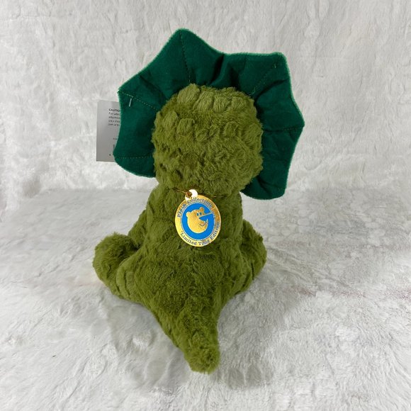 Goffa Plush Dinosaur Triceratops Sitting Green Cute Stuffed Animal 10" NWT - Picture 9 of 9